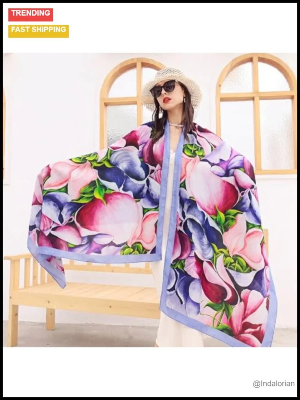 100% Mulberry Silk Pashmina Shawl for Women, Oversized Wrap 90x43, Lightweight